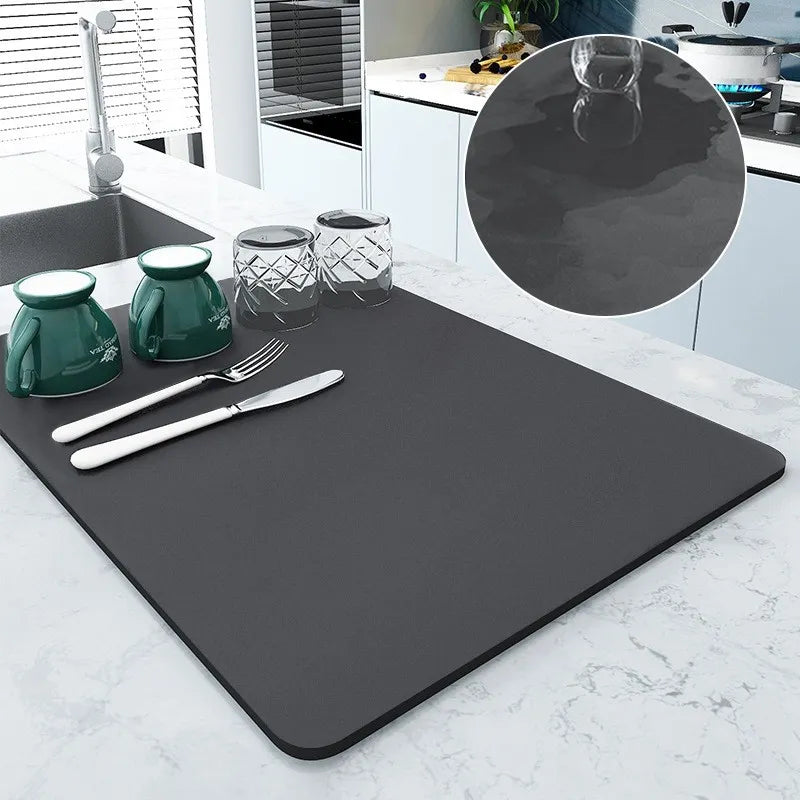 Large Kitchen Super Absorbent Mat Coffee Dish Draining Mat Drying Mat Quick Dry Bathroom Drain Pad Kitchen Faucet Placemat