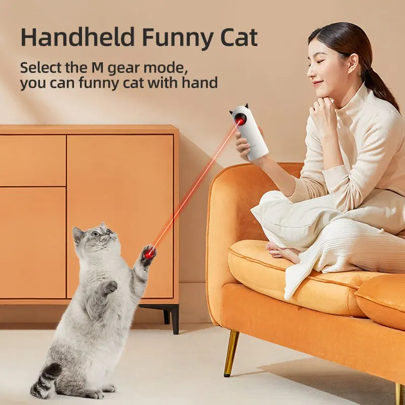 ROJECO Automatic Cat Toys Interactive Smart Teasing Pet LED Laser Indoor Cat Toy Accessories Handheld Electronic Cat Toy For Dog